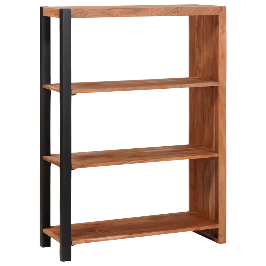 Boekenkast Bruin, Zwart 80 x 30 x 110 cm Massief Acaciahout