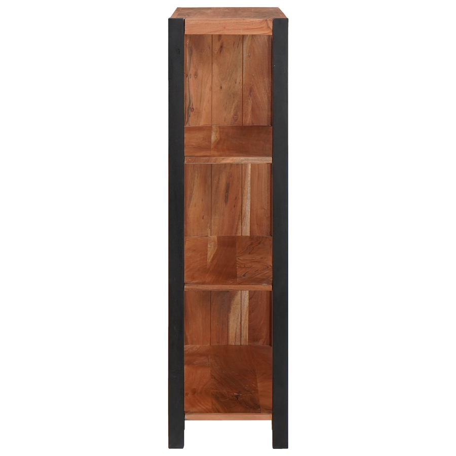 Boekenkast Bruin, Zwart 80 x 30 x 110 cm Massief Acaciahout