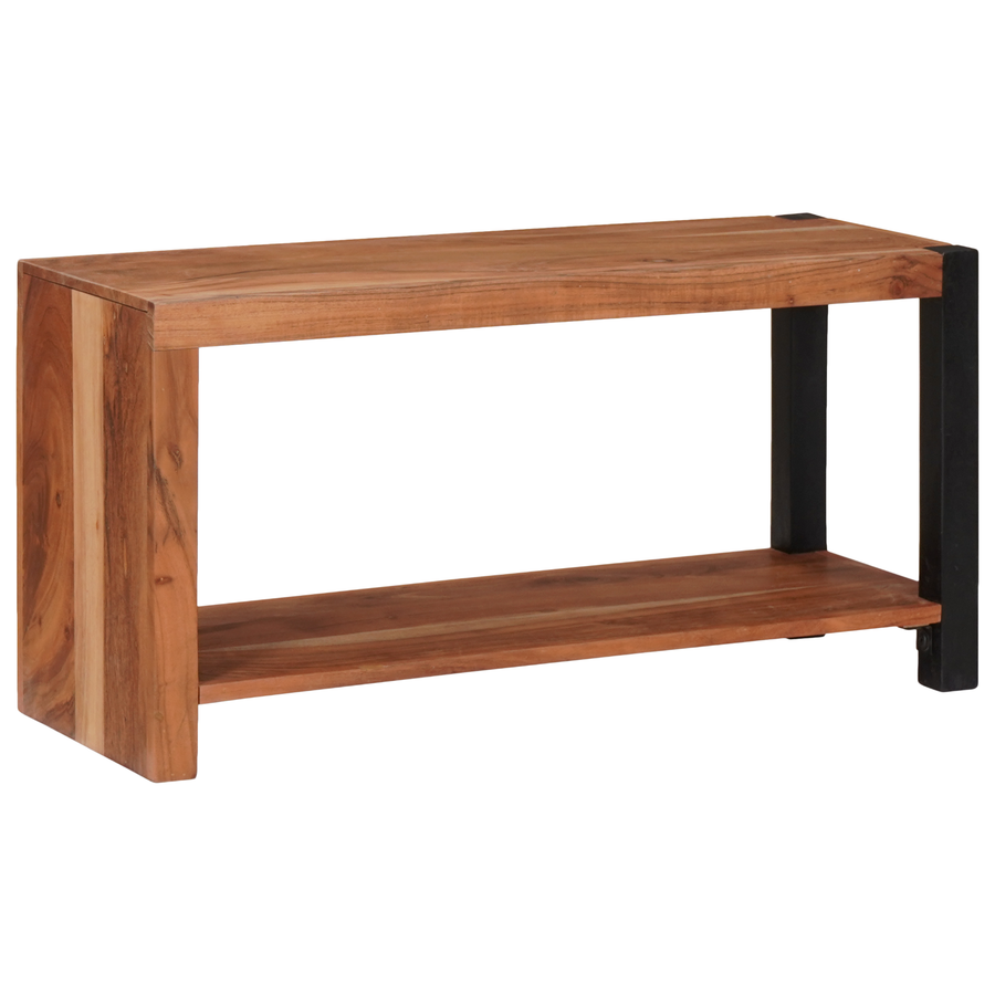Boekenkast Bruin, Zwart 80 x 30 x 110 cm Massief Acaciahout