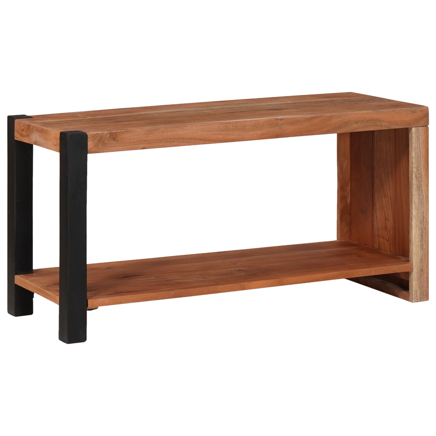 Boekenkast Bruin, Zwart 80 x 30 x 110 cm Massief Acaciahout