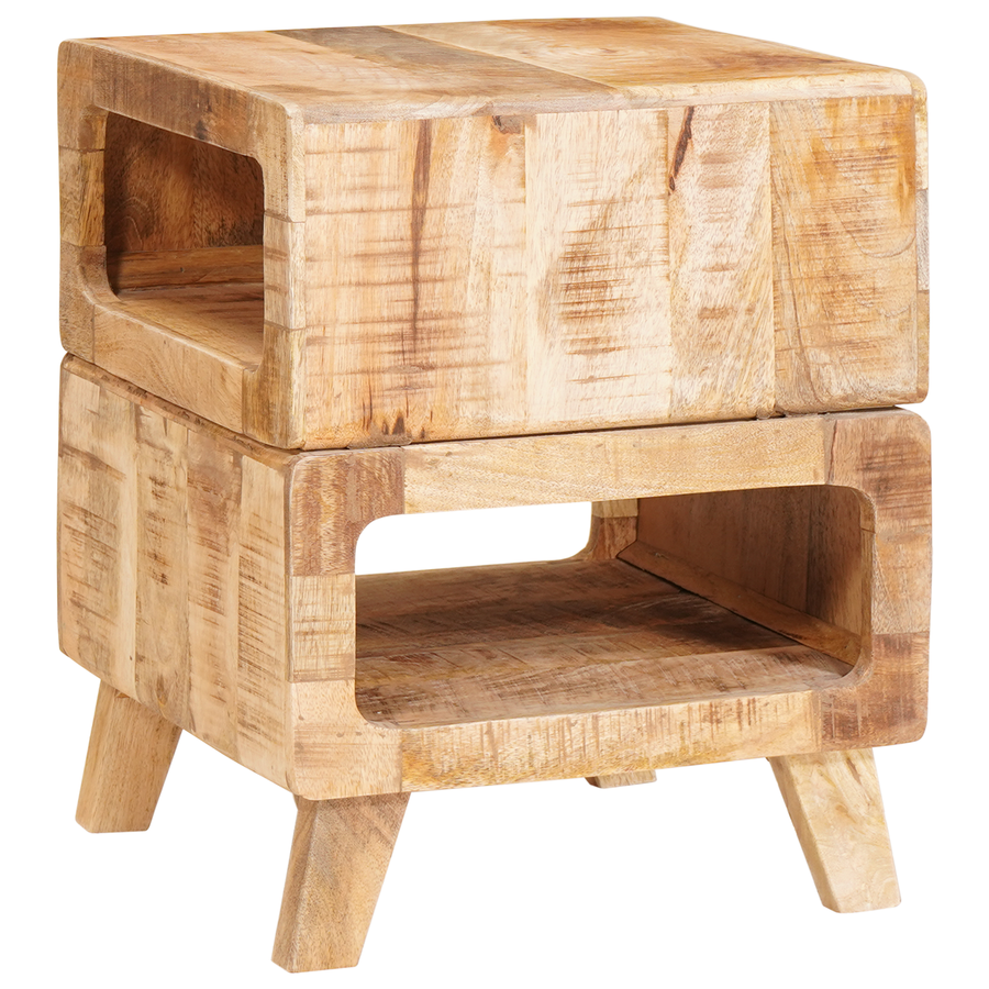 Eindtafels met plank met opslag Bruin 40 x 40 x 49 cm massief mangohout