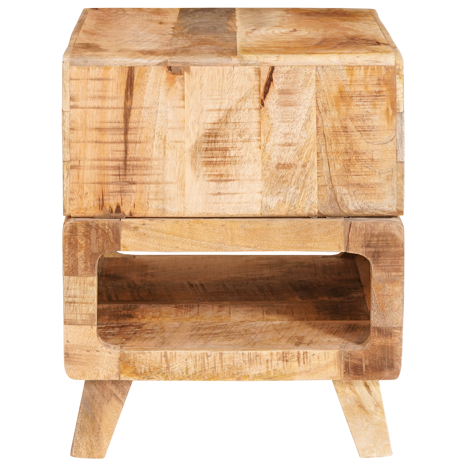 Eindtafels met plank met opslag Bruin 40 x 40 x 49 cm massief mangohout