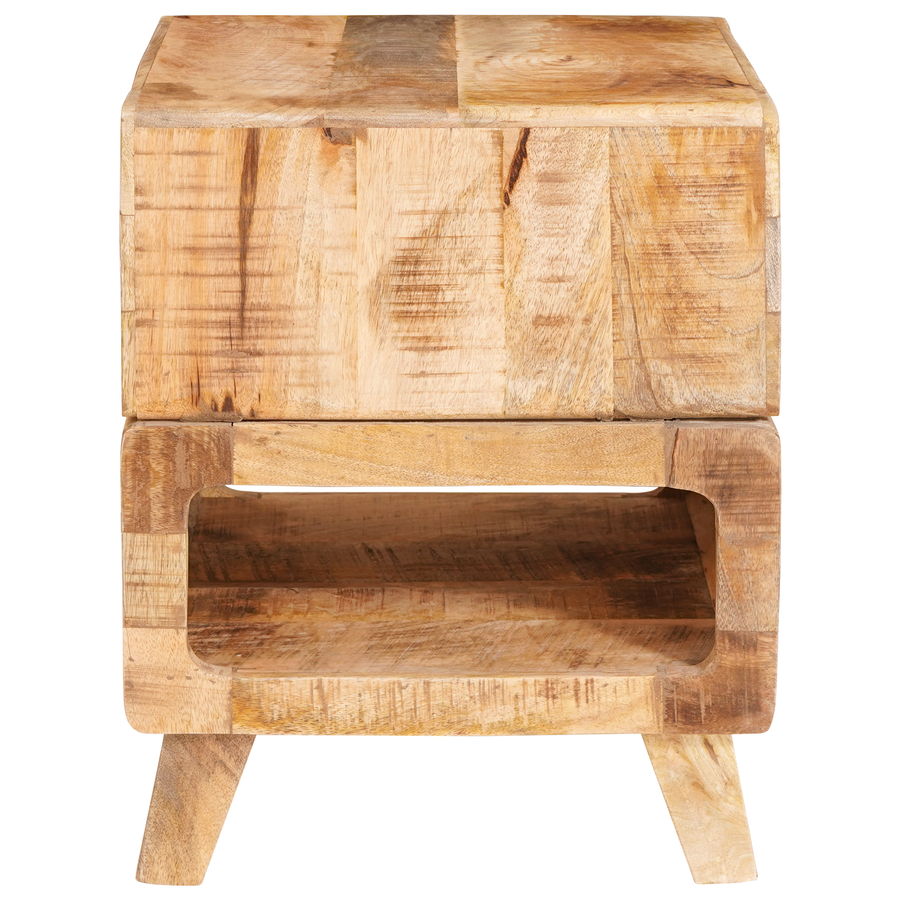 Eindtafels met plank met opslag Bruin 40 x 40 x 49 cm massief mangohout