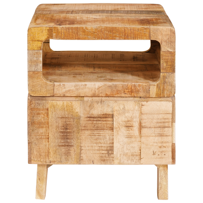 Eindtafels met plank met opslag Bruin 40 x 40 x 49 cm massief mangohout