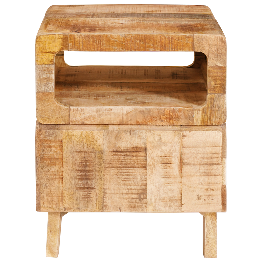 Eindtafels met plank met opslag Bruin 40 x 40 x 49 cm massief mangohout