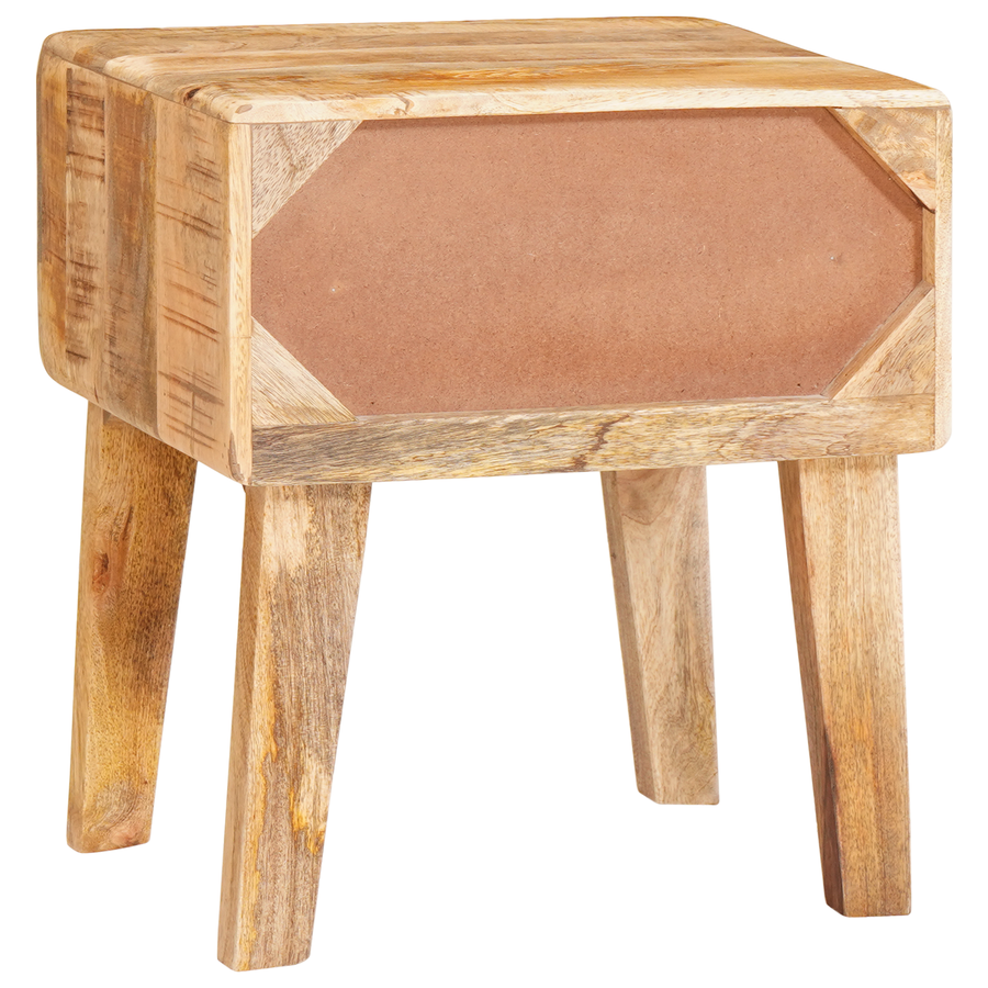 Eindtafels met lade met opslag met de deur Bruin 40 x 32 x 46 cm massief mangohout