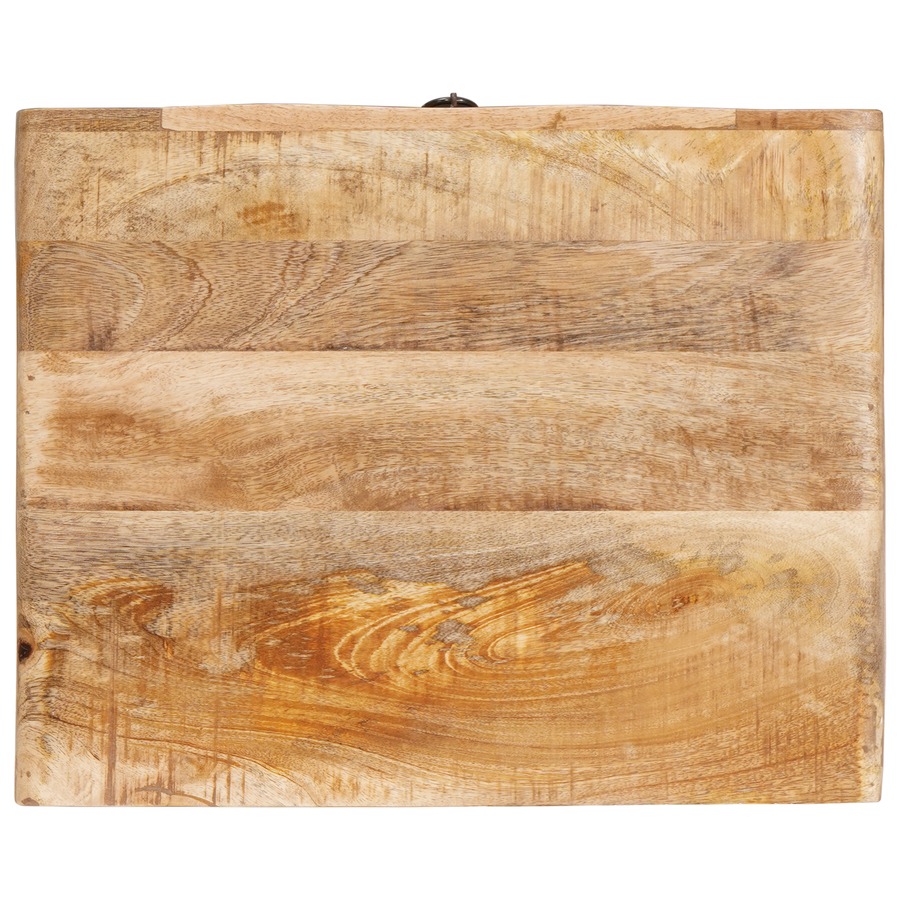 Eindtafels met lade met opslag met de deur Bruin 40 x 32 x 46 cm massief mangohout