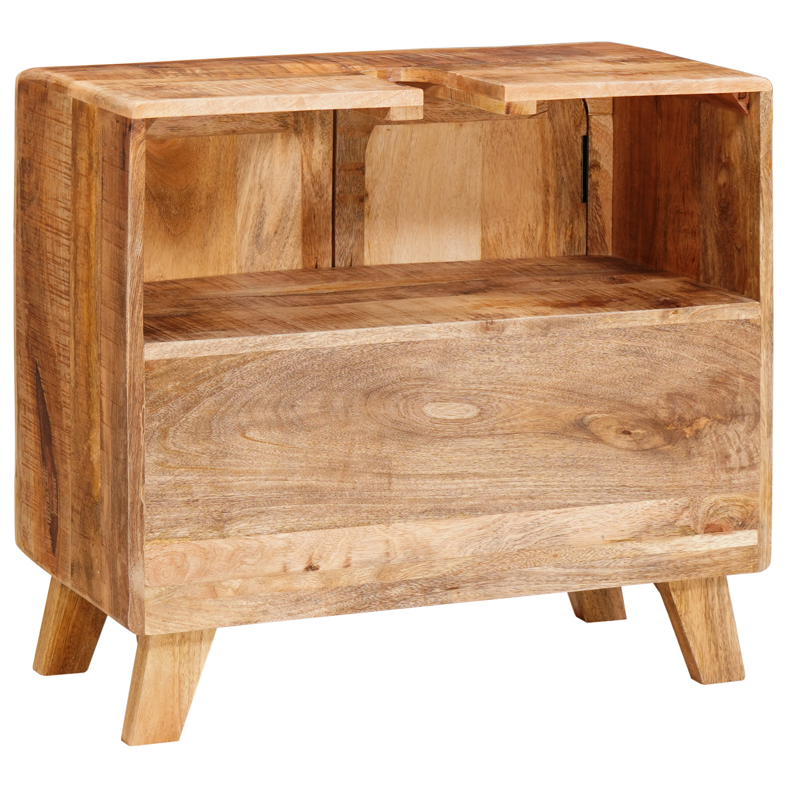 Badkamer Kast Bruin Massief Mangohout, Geengineerd hout