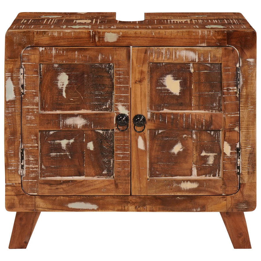 Badkamer Kast Meerkleurig Massief Mangohout, Geengineerd hout