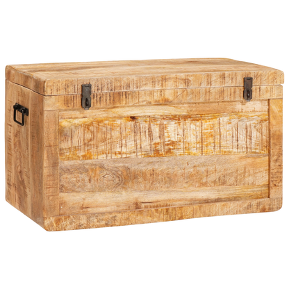 Opslagdoos met opslag met slot Bruin 70 x 35 x 40 cm massief mangohout