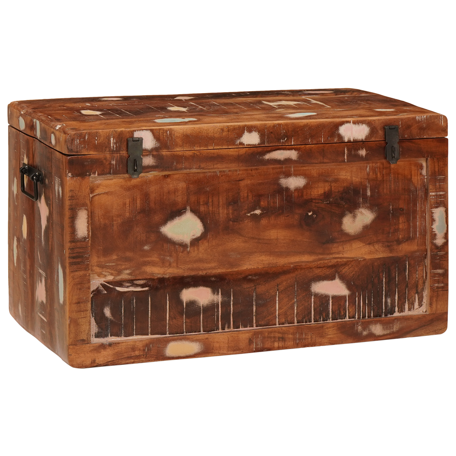 Opslagdoos Multikleur 70 x 35 x 40 cm massief gerecycled hout