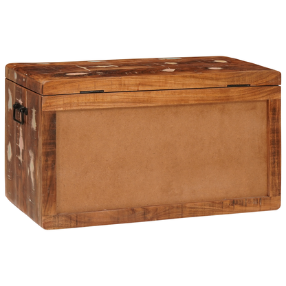 Opslagdoos Multikleur 70 x 35 x 40 cm massief gerecycled hout