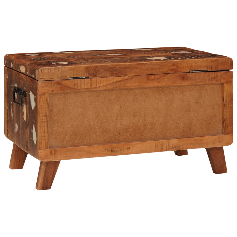 Opslagdoos met opslag met slot 70 x 35 x 40 cm massief gerecycled hout