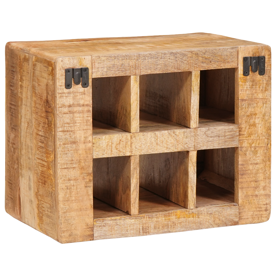 Wijnrek met opslag Bruin 44 x 30 x 35 cm Massief mango hout