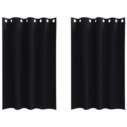 Gordijnen met gordijnen 2 pcs Zwart 175 x 140 cm Polyester