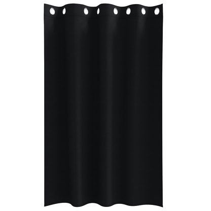 Gordijnen met gordijnen 2 pcs Zwart 175 x 140 cm Polyester