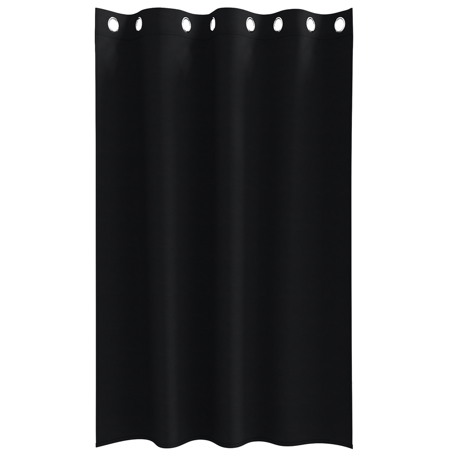 Gordijnen met gordijnen 2 pcs Zwart 175 x 140 cm Polyester