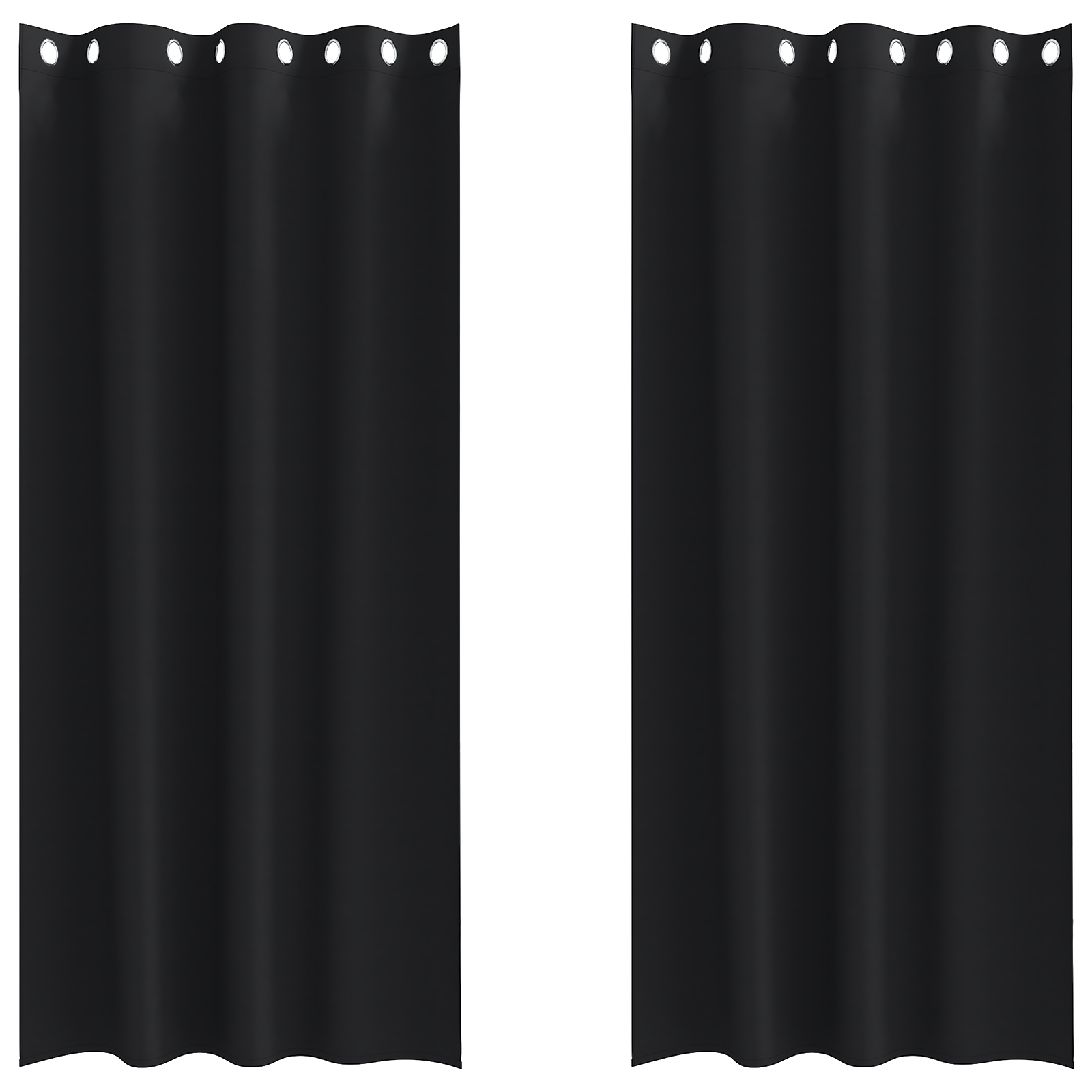 Gordijnen met gordijnen 2 pcs Zwart 225 x 140 cm Polyester