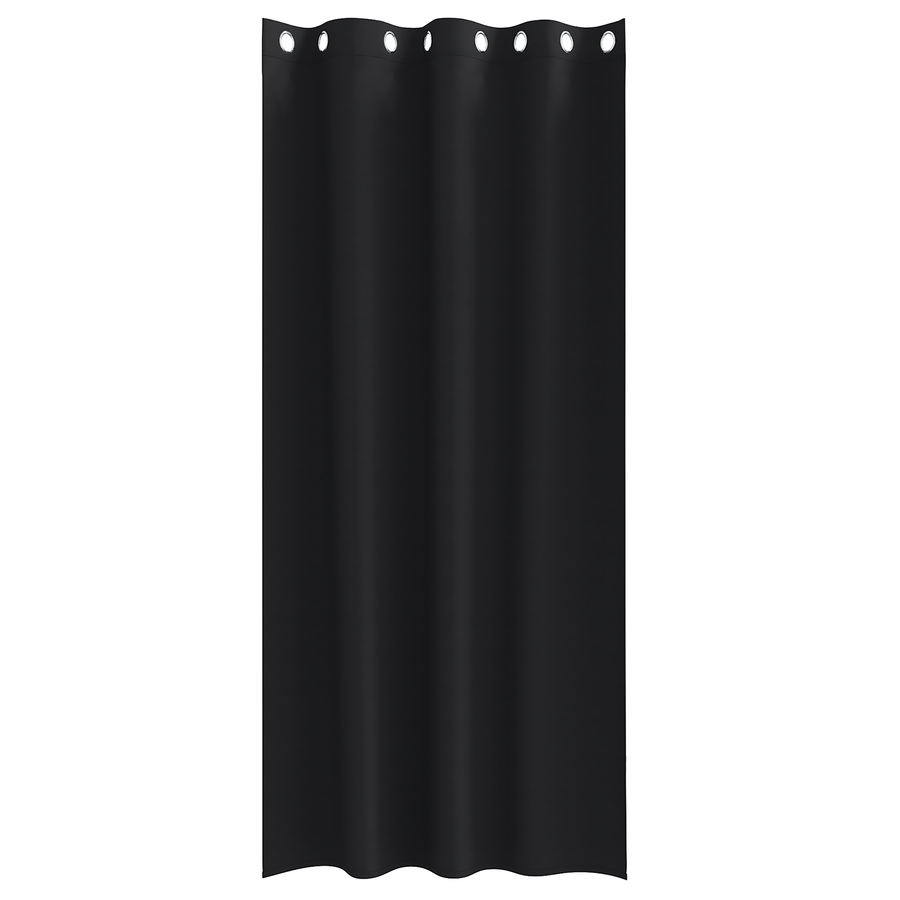 Gordijnen met gordijnen 2 pcs Zwart 245 x 140 cm Polyester