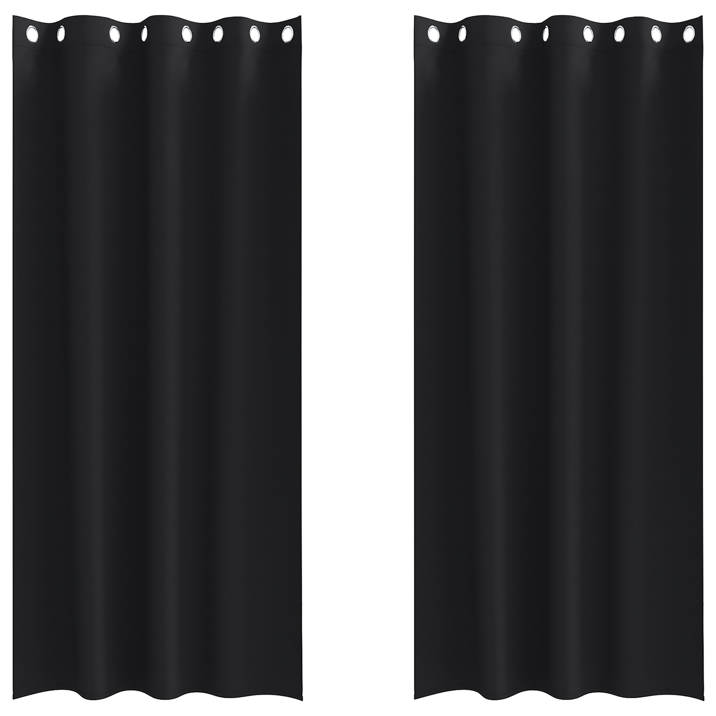 Gordijnen met gordijnen 2 pcs Zwart 260 x 140 cm Polyester