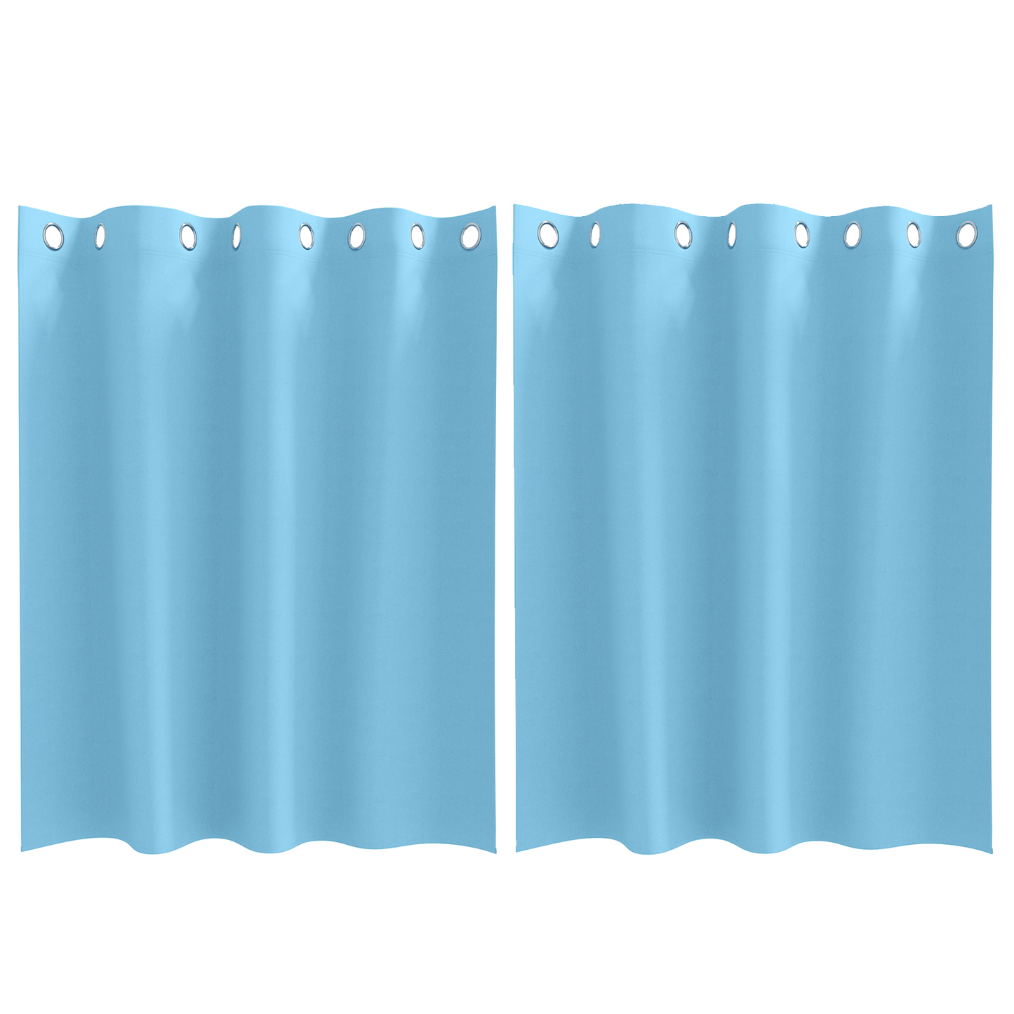 Gordijnen met gordijnen 2 pcs lichtblauw 140 x 140 cm Polyester