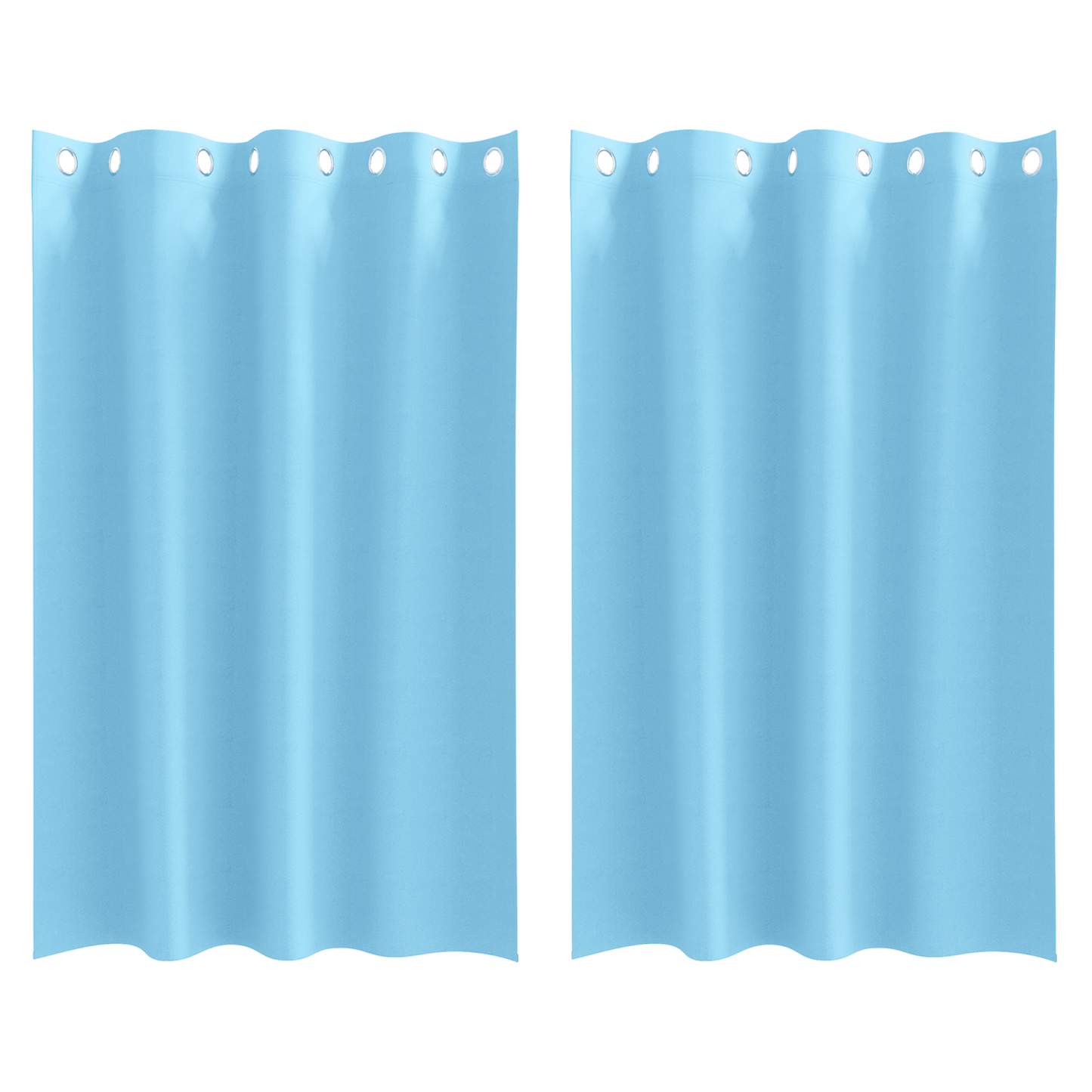 Gordijnen met gordijnen 2 pcs lichtblauw 175 x 140 cm Polyester