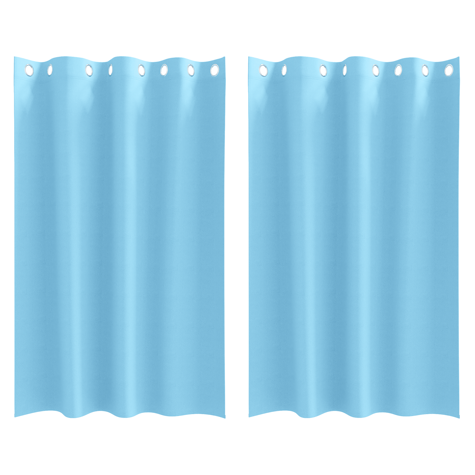 Gordijnen met gordijnen 2 pcs lichtblauw 175 x 140 cm Polyester