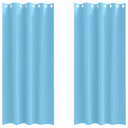 Gordijnen met gordijnen 2 pcs lichtblauw 260 x 140 cm Polyester