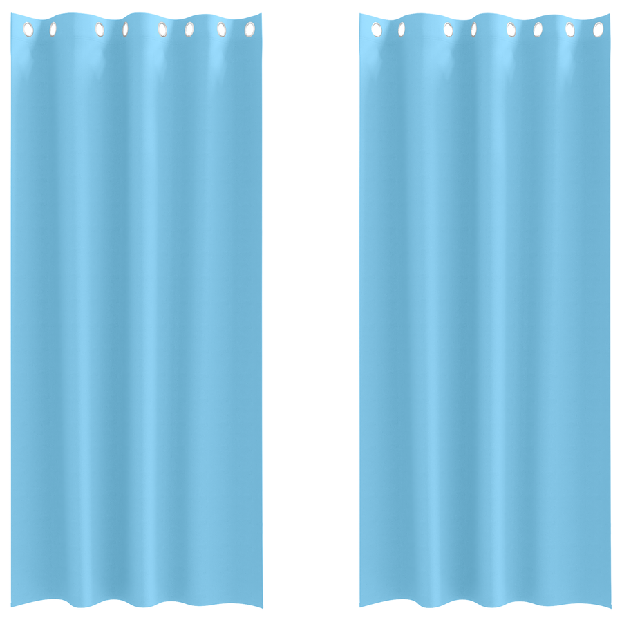 Gordijnen met gordijnen 2 pcs lichtblauw 260 x 140 cm Polyester