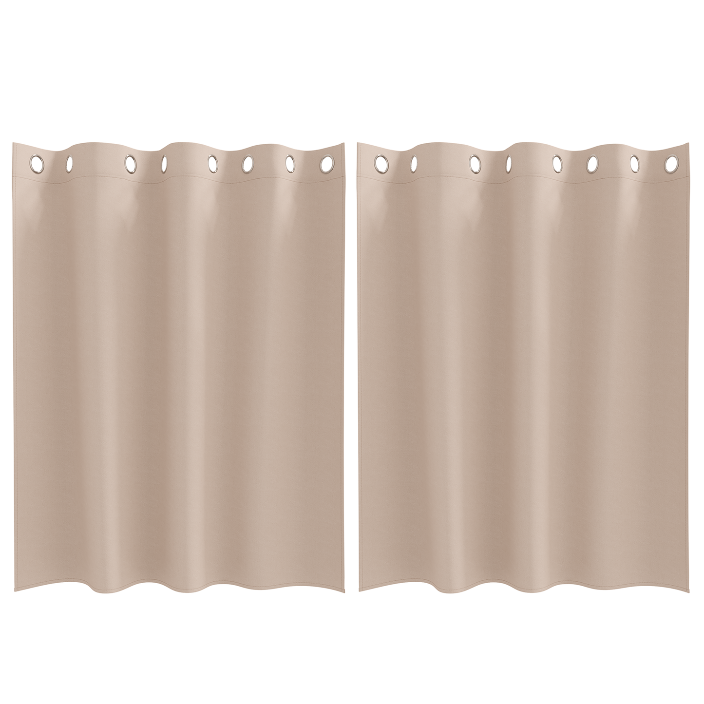 Gordijnen met gordijnen 2 pcs Taupe 140 x 140 cm Polyester