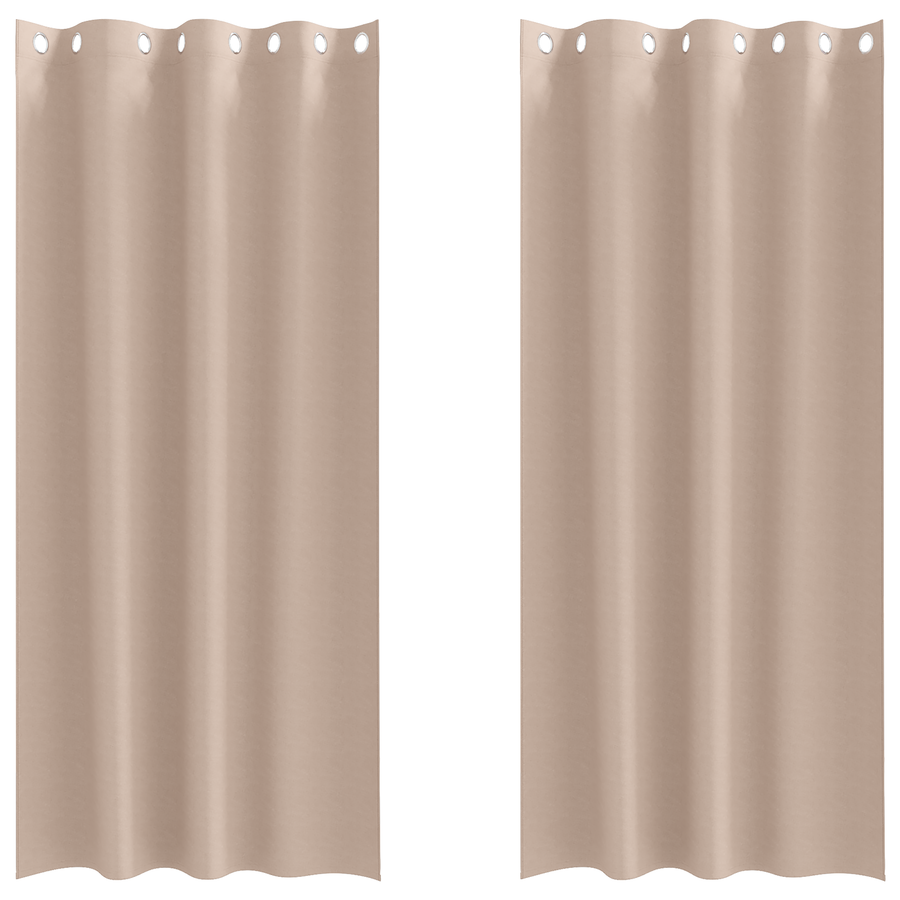 Gordijnen met gordijnen 2 pcs Taupe 245 x 140 cm Polyester