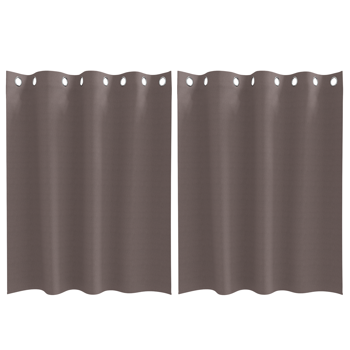 Gordijnen 2 pcs Donkerbruin 140 x 140 cm Polyester