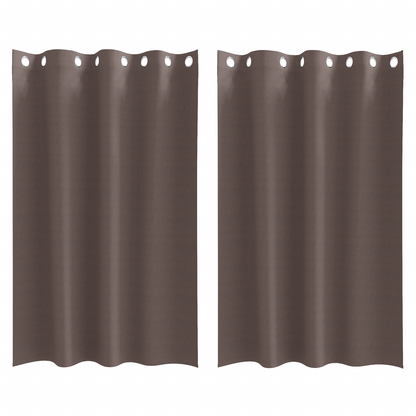 Gordijnen 2 pcs Donkerbruin 175 x 140 cm Polyester