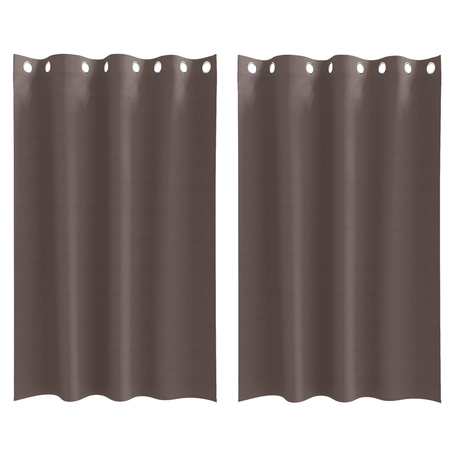Gordijnen 2 pcs Donkerbruin 175 x 140 cm Polyester