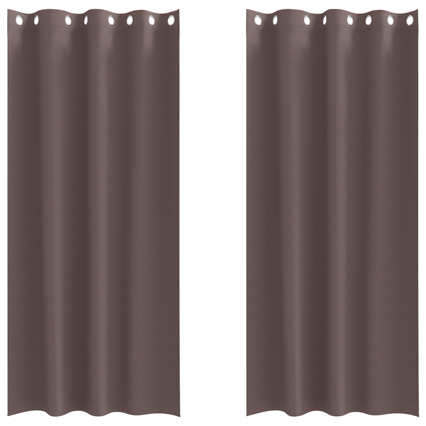 Gordijnen 2 pcs Donkerbruin 225 x 140 cm Polyester