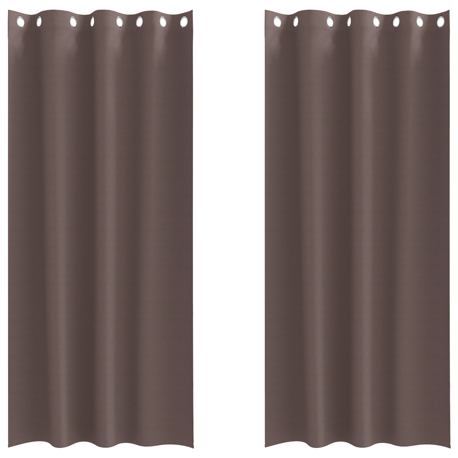Gordijnen 2 pcs Donkerbruin 245 x 140 cm Polyester