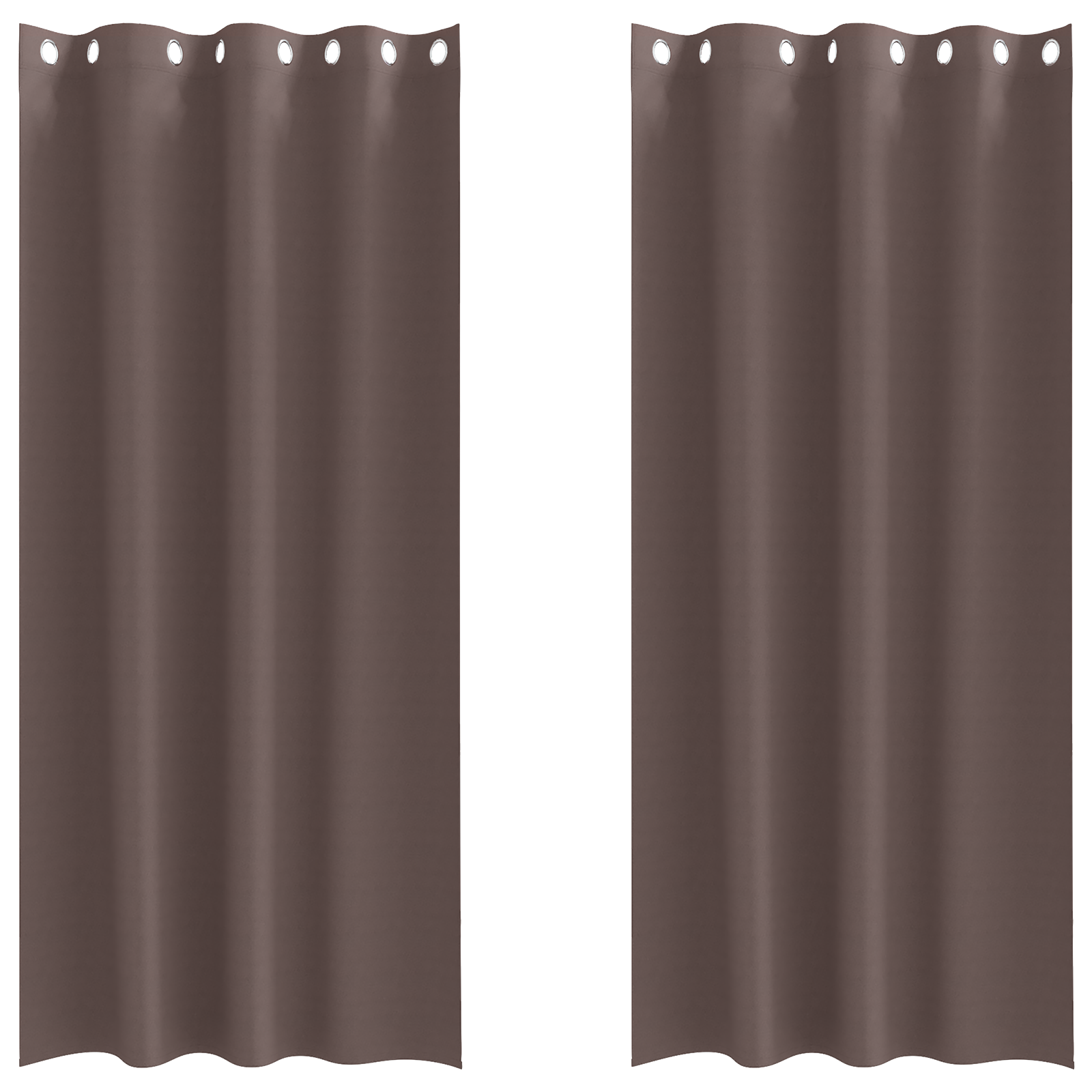 Gordijnen 2 pcs Donkerbruin 260 x 140 cm Polyester