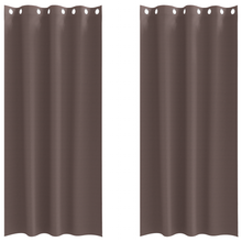 Gordijnen 2 pcs Donkerbruin 260 x 140 cm Polyester
