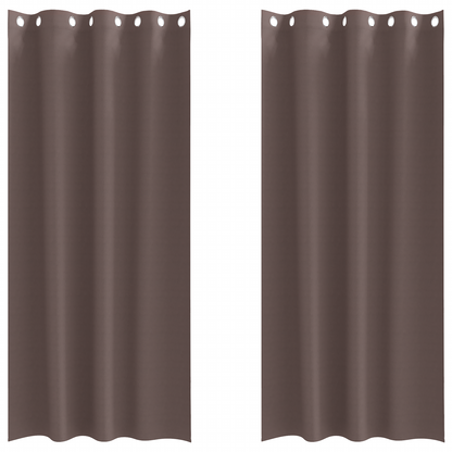 Gordijnen 2 pcs Donkerbruin 260 x 140 cm Polyester