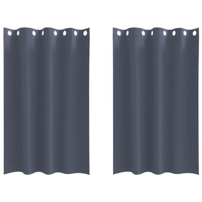 Gordijnen met gordijnen 2 pcs Antraciet 175 x 140 cm Polyester