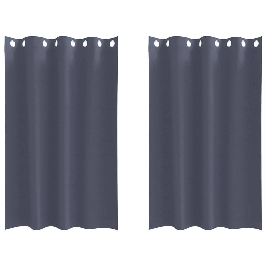 Gordijnen met gordijnen 2 pcs Antraciet 175 x 140 cm Polyester