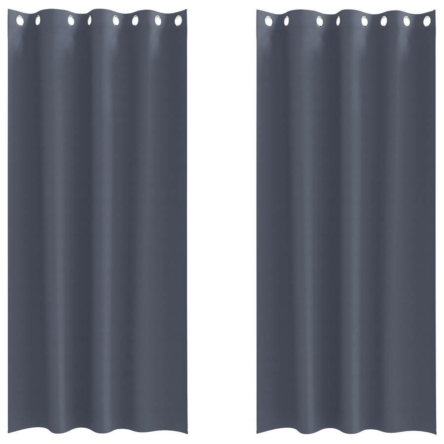 Gordijnen met gordijnen 2 pcs Antraciet 245 x 140 cm Polyester