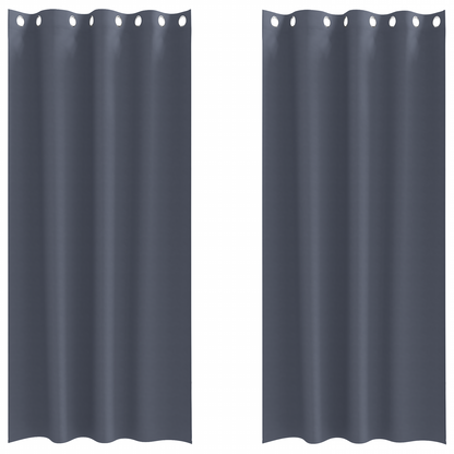 Gordijnen met gordijnen 2 pcs Antraciet 260 x 140 cm Polyester