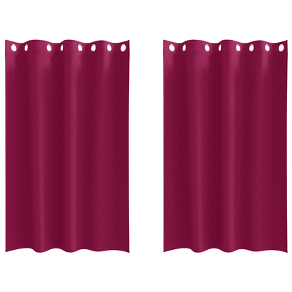 Gordijnen met gordijnen 2 pcs Wijnrood 175 x 140 cm Polyester