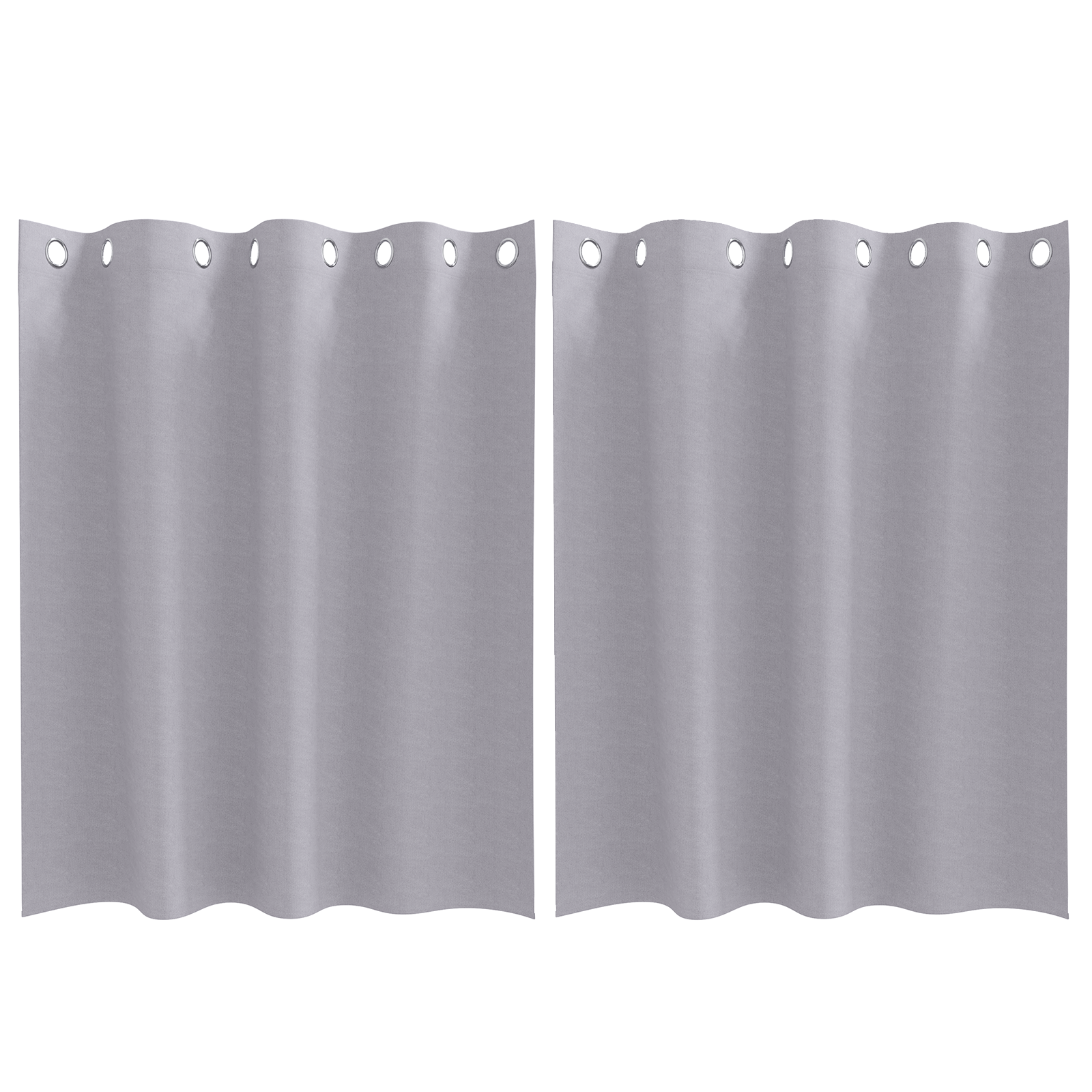 Gordijnen 2 pcs Metaalgrijs 140 x 140 cm Polyester