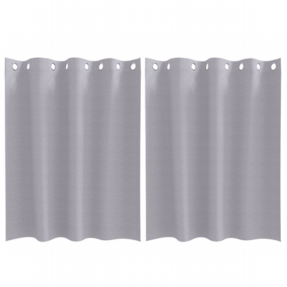 Gordijnen 2 pcs Metaalgrijs 140 x 140 cm Polyester