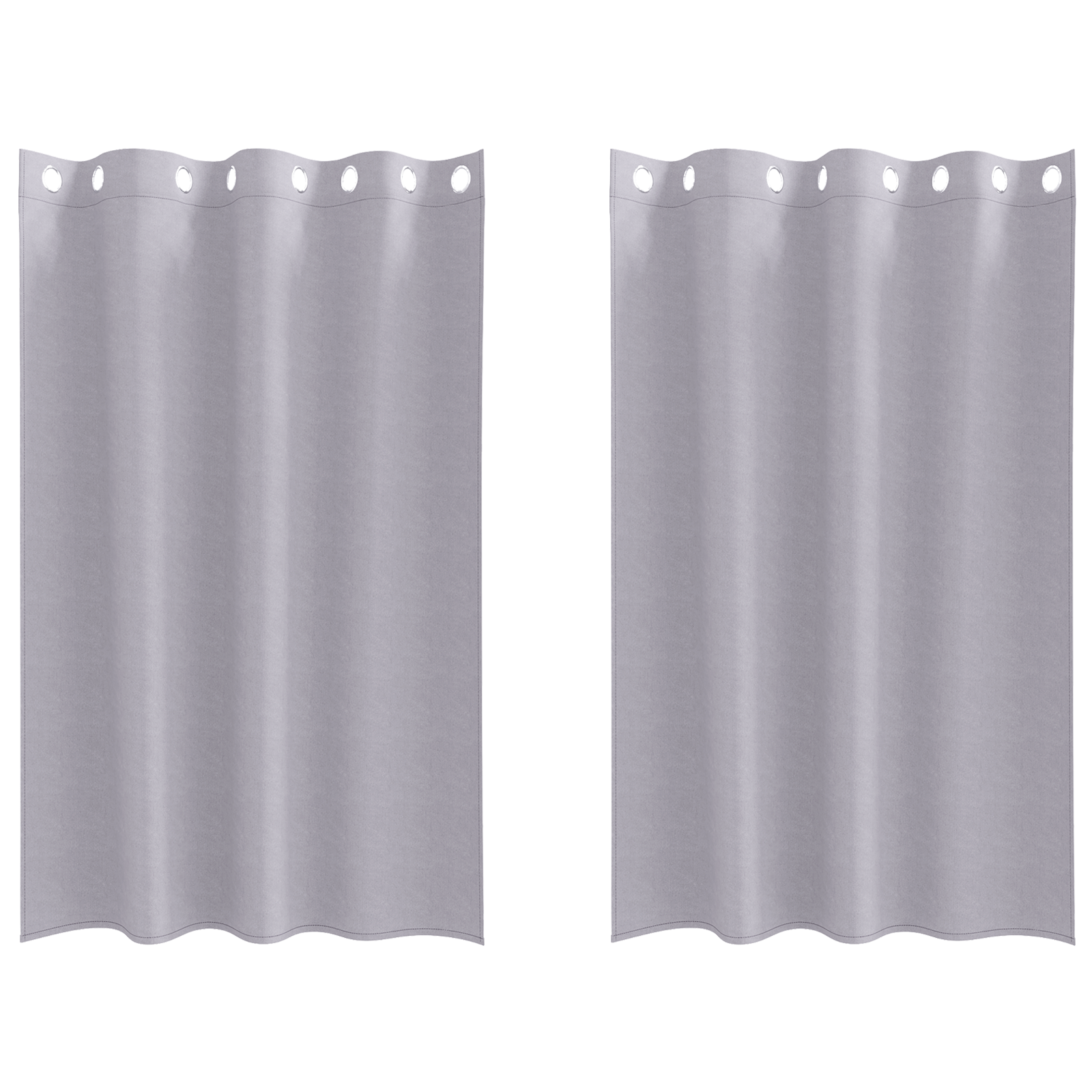 Gordijnen 2 pcs Metaalgrijs 175 x 140 cm Polyester