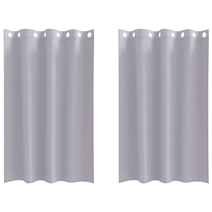 Gordijnen 2 pcs Metaalgrijs 175 x 140 cm Polyester