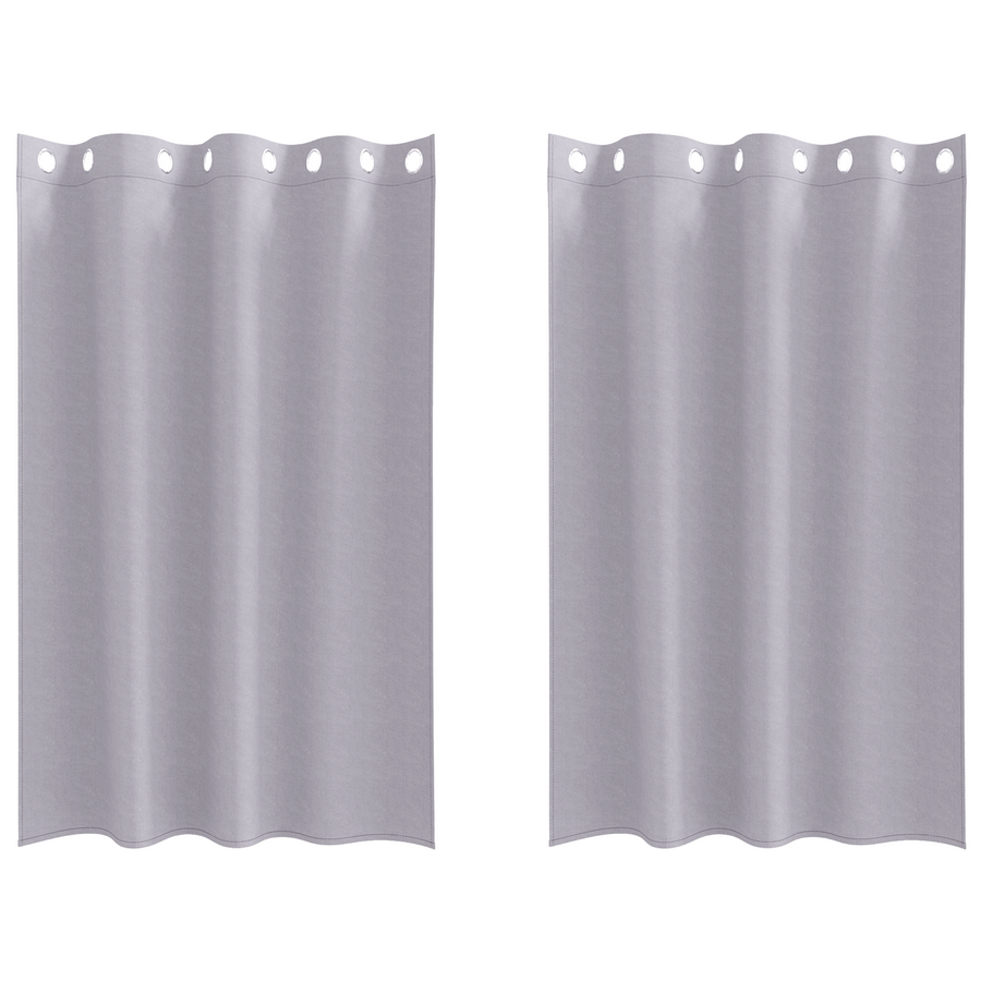 Gordijnen 2 pcs Metaalgrijs 175 x 140 cm Polyester