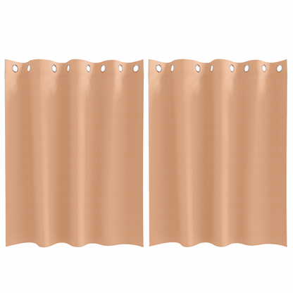 Gordijnen met gordijnen 2 pcs Lichtbruin 140 x 140 cm Polyester